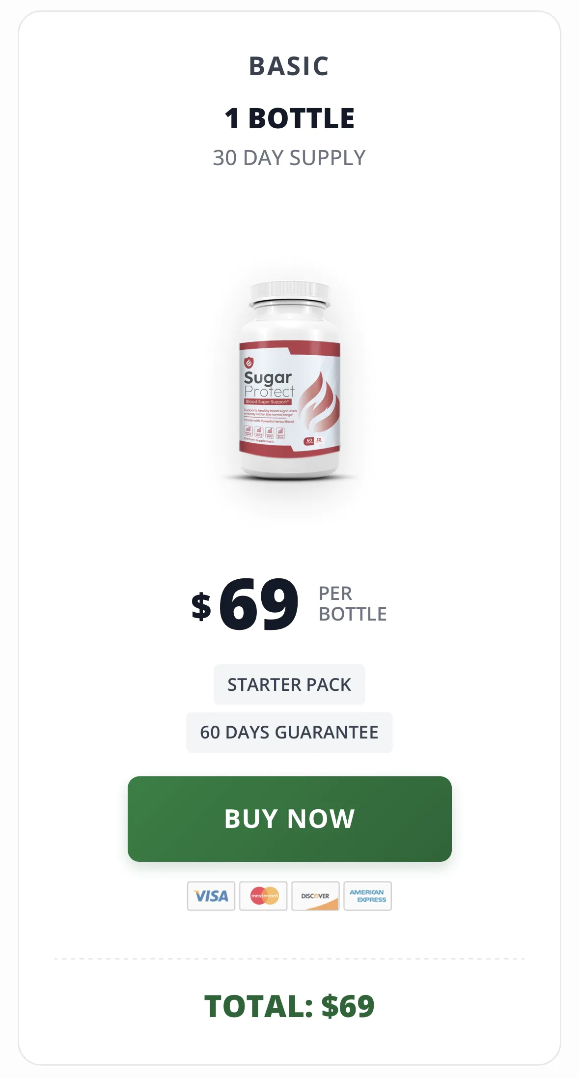 Sugar Protect 1 Bottle Pricing