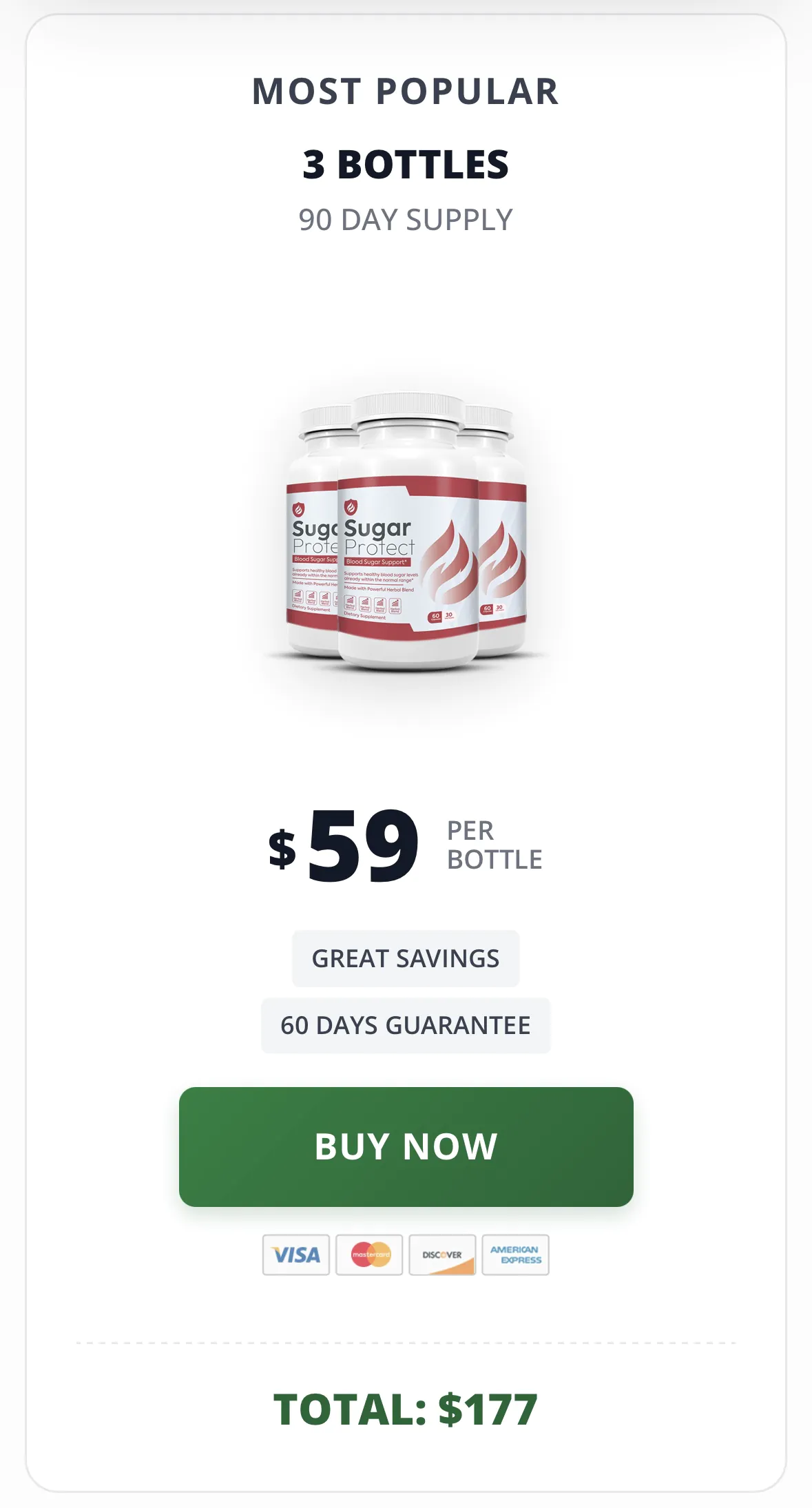 Sugar Protect 3 Bottle Pricing