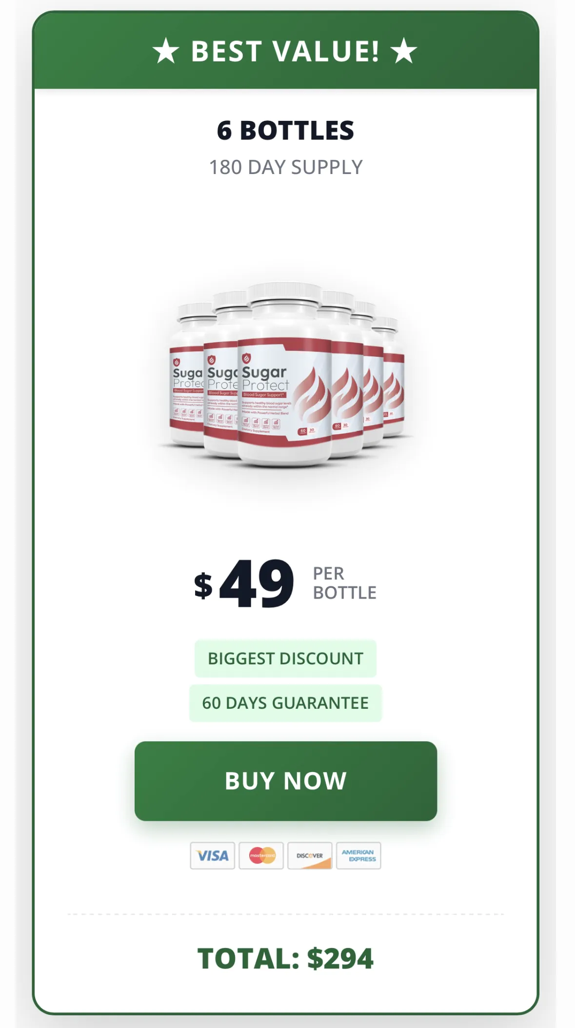 Sugar Protect 6 Bottle Pricing
